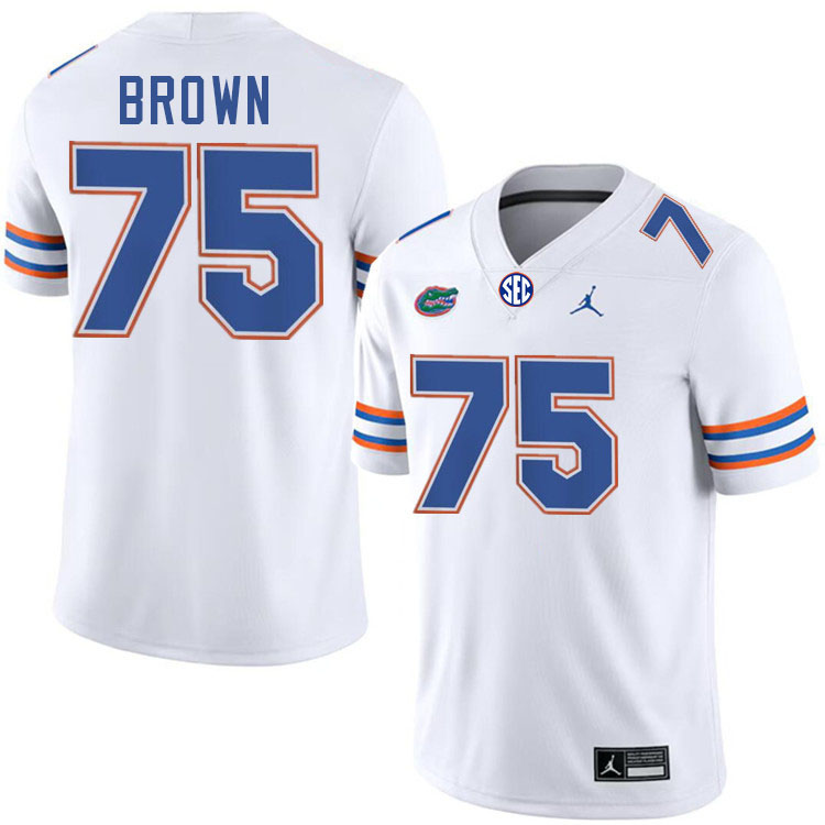 Lomas Brown Florida Jersey,Florida Gators #75 Lomas Brown Jersey Youth Uniforms-White